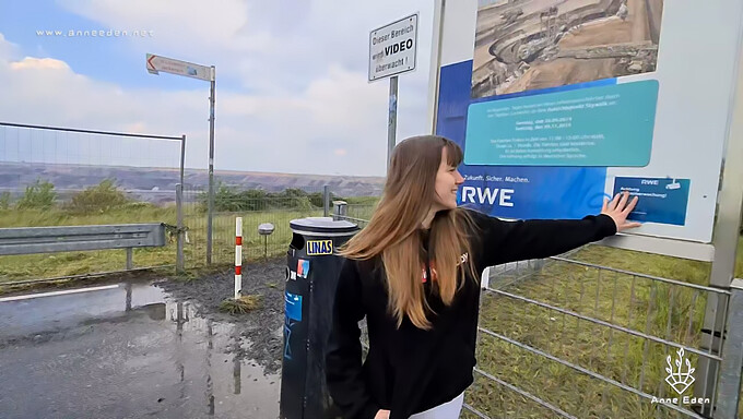 Daring outdoor encounter at a video monitored observation deck!