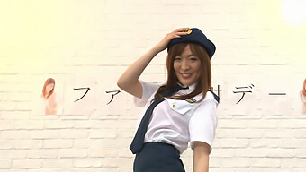 Young Japanese Woman Dons Police Uniform And Engages In Oral And Intercourse With Multiple Men