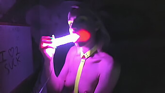 Watch Kelly Copperfield Give A Led-Lit Dildo Deepthroat On Webcam